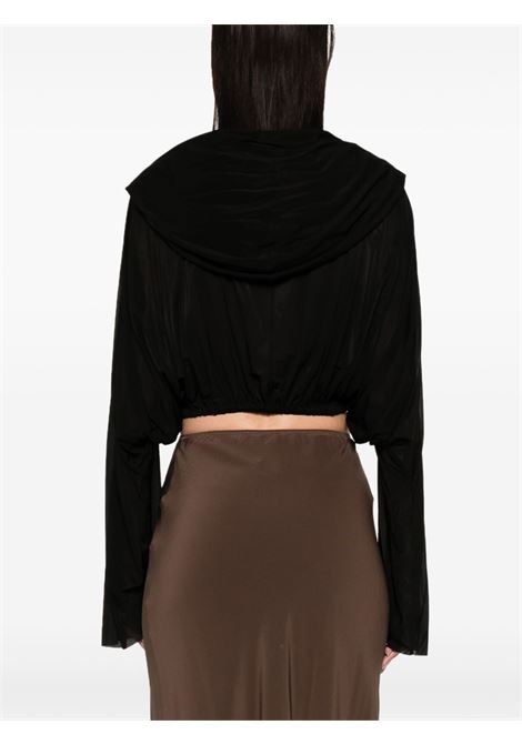 Top crop con cappuccio in nero Rick owens - donna RICK OWENS | RO01E7278BZ09